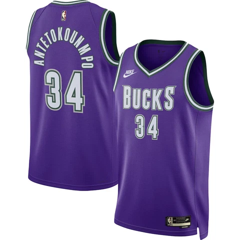 Giannis Antetokounmpo Milwaukee Bucks Nike Classic Edition Swingman Jersey NBA Cover