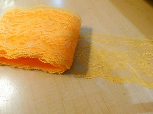Raschel festoneado 4" encaje ribete amarillo ámbar 15 yardas. (Poliéster) - Imagen 1 de 1