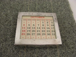 Antique Reed & Barton Sterling Silver Perpetual Desk Calendar S78 Picture Frame - Picture 1 of 13