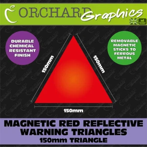 REFLECTIVE RED Magnetic Warning Triangle | Motor Home Trailer Towing Caravan - Picture 1 of 5