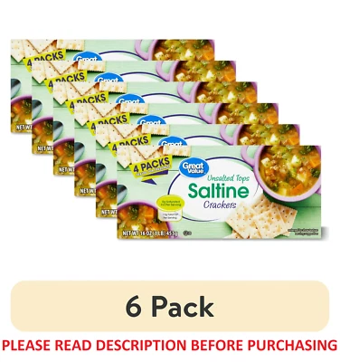 Great Value Unsalted Tops Saltine Crackers, 16 oz, 4 Count (6 PACK!) - Image 1 of 4