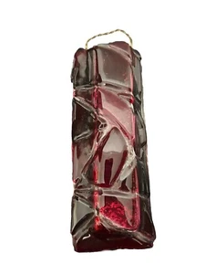 LATTA'S Fused Art Glass Hanging Wall Pocket/Vase Red Glass - Picture 1 of 10