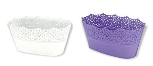Metall Blumentopf Schale 11 x 23cm mit Einsatz Über-Topf Pflanzgefäß Töpfe - Bild 1 von 17