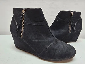 Attention Baylee Womens Size 8 Black 2.5" Wedge Heel Ankle Boots Booties Shoes - Picture 1 of 11