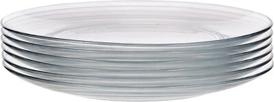 Duralex Lys Glass Dinner Plates - 6pc - Clear Dinner Pplate 23.5cm 9" Clear