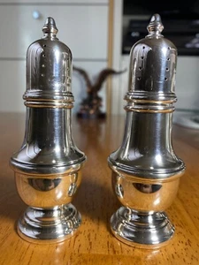 Vintage Genova Sterling Silver Salt/Pepper Shakers 1205 4 1/2” Clean Polished - Picture 1 of 10
