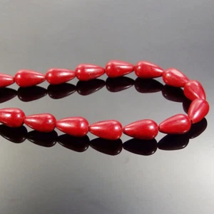 Distanziatore goccia acqua pietra preziosa turchese rosso perline 10x16mm 16" gioielli fai da te - Foto 1 di 2
