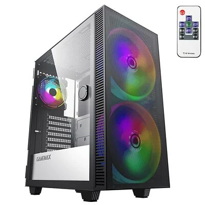 GameMax Aero Gaming Case Mesh 2x 200mm Fan Argb Midi-Tower E-Atx ATX Fb - Image 1 of 4