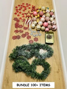 BUNDLE - CHRISTMAS DECORATIONS - 100+ ITEMS - Picture 1 of 12