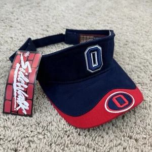 Sidewalk Ohio State Visor Adjustable Strap Navy Red 3D Block O Vtg Golf Cap NOS - Picture 1 of 8