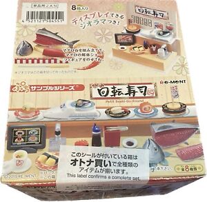 New/Sealed • Rate Re-ment 2015 Miniature “Petit Sushi-Go-Round” Set of 8 Japan