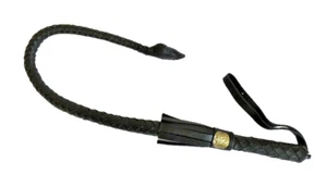 Echte russische Kosake schwarze Lederpeitsche handgefertigt 92 cm - Bild 1 von 7