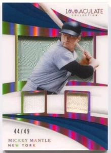 2018 Immaculate Collection Mickey Mantle Shadowbox Materials Dual Relics #/49🔥 - Picture 1 of 4
