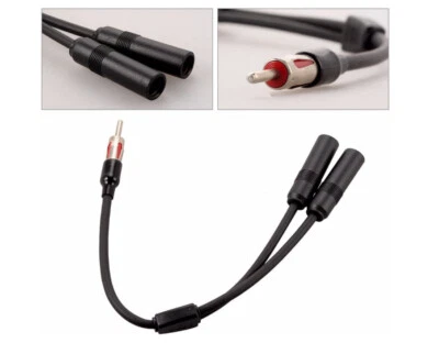 Car AM FM Radio Antenna Splitter Adapter, 1 Male to 2 Female Y Adaptor Connector - Image 1 of 4