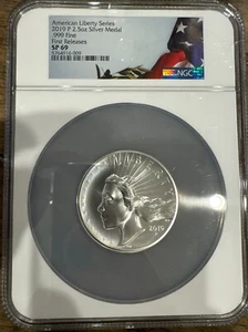 2019-P US MINT AMERICAN LIBERTY SERIES 2.5 OZ SILVER MEDAL NGC SP 69 - Picture 1 of 9