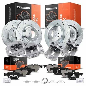 Rotores de freno delanteros y traseros perforados y pastillas + pinzas para BMW E90 E92 E93 335d 335i - Imagen 1 de 10