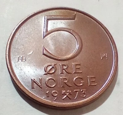 5 Øre 1973 Norway Tiny Coin - Image 1 of 2