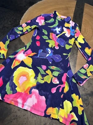 DESIGUAL FLORAL ABSTRACT KNIT LS DRESS GIRLS SZ 9 10 - Image 1 of 4