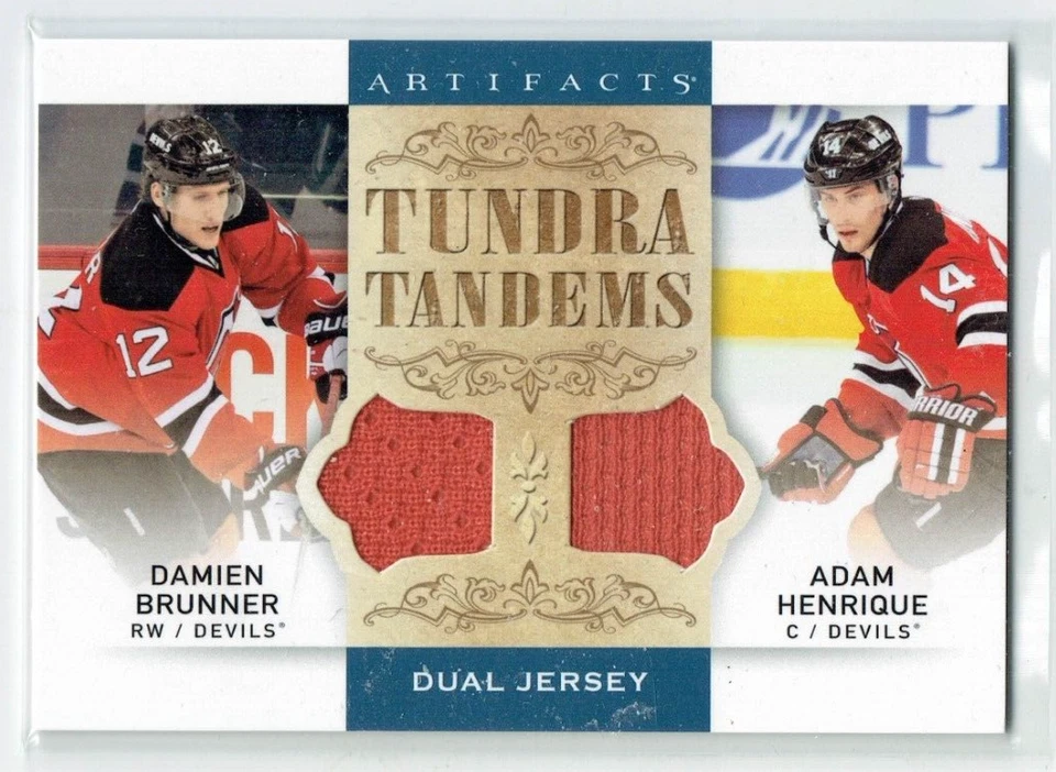 14-15 UD Artifacts Tundra Tandems  Damien Brunner--Adam Henrique  Dual Jerseys - Image 1 of 1