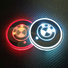 2pcs RGB LED Car Interior Cup Holder RGB Light Mat Pad Drink Coaster for B/-M/-W