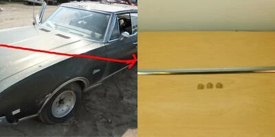 Moldura inferior puerta trasera izquierda 1968 1969 Olds Cutlass 4 puertas techo rígido 69oc1-1B8 Foto 1 de 4