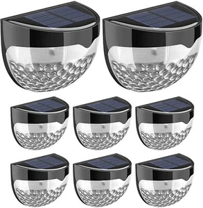 Lights Pack of 8 Outdoor Waterproof Night Light for Pathway Patio Deck Fence - Picture 1 of 7