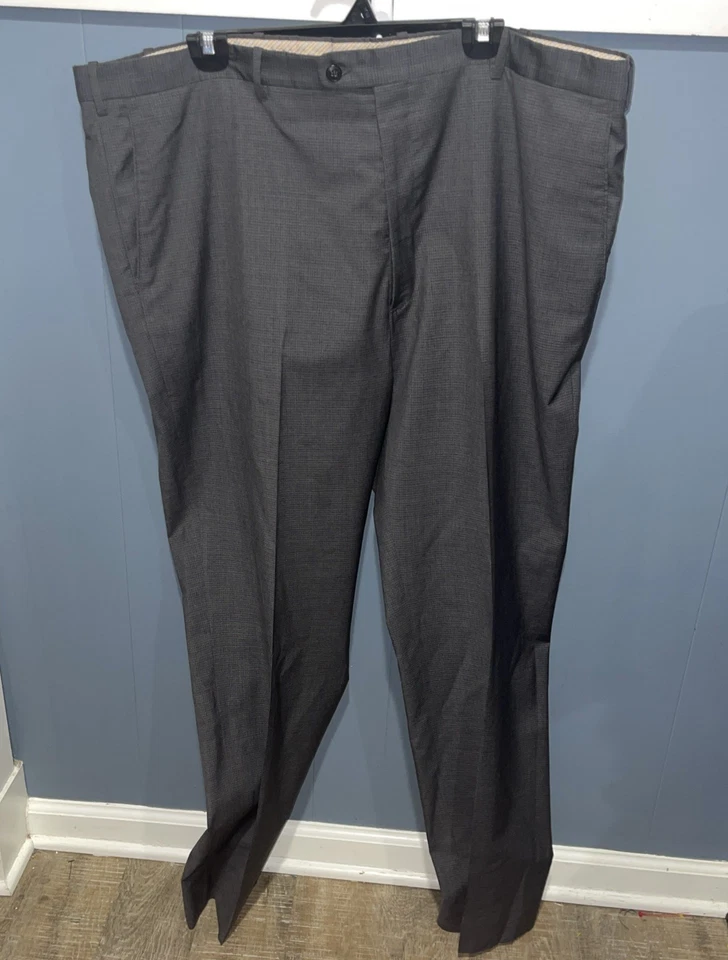 JB Britches Pants Made in Italy 100% Wool Dark Gray Flat Panel Front 44R X 35 - Image 1 of 4