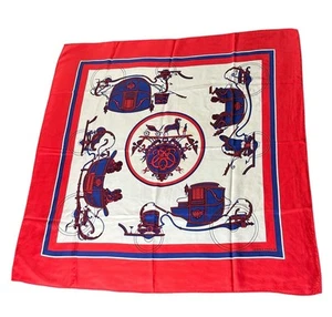 De Colección Hermes Carre 90 Rojo Borde Seda Bufanda Enrollada a Mano Franz Sauer Koln LEER - Imagen 1 de 13