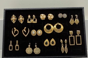 Vintage & Modern Goldfarben Ohrring Set - Statement, Klassiker, Kunstperlen, Unikat - Bild 1 von 9