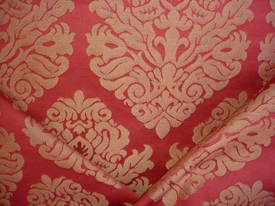 2-1/2Y Kravet 16030 Brass Gold Cherry Spanish Floral Damask Upholstery Fabric - Image 1 of 4