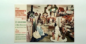 Bronner's Christmas Decorations Frankenmuth MI Photochrome Postkarte - Bild 1 von 2