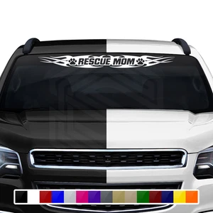 #148 RESCUE MOM Dog Paw Print Decal Sticker Windshield Window Vinyl Banner Car - Picture 1 of 5