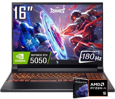 Acer Nitro V 16" WUXGA 180Hz Gaming Laptop RTX 5050 Ryzen 5 240 64GB RAM 2TB SSD - Image 1 of 4