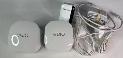 Set Of 2 EERO 6+ Plus Dual Band Mesh Wi-Fi 6 Router R010001  W Power Cord - Image 1 of 4