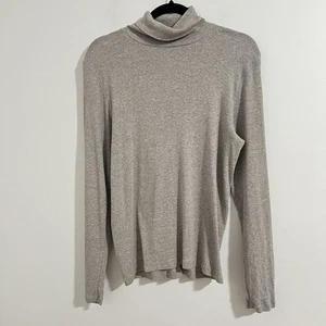 Top donna Everlane The Luxe costine girocollo taglia XL tortora supima cotone minimal - Foto 1 di 7