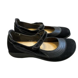 Naot Mary Jane Schuhe Gr. 8 EU 39 schwarz Leder Wildleder gepolstert Retro Academia - Bild 1 von 8