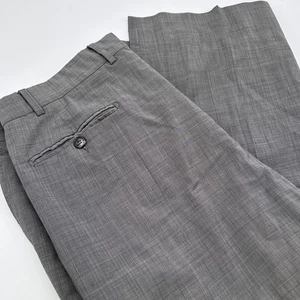 Reda Super 100’s Wool Dress Pants Mens 35 X 30 Gray Check Italy Pleated READ - Picture 1 of 11
