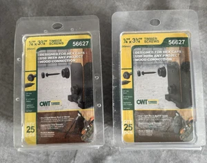 (Set bestehend aus 2) OZCO Holz Holzschraube 1/4 Zoll x 3-3/4 Zoll (25 pro Packung) OWT Befestigung schwarz - Bild 1 von 4