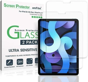 (2 Pack) Glass Screen Protector for iPad Air 4 (10.9"), iPad Pro 11 inch (11") - Picture 1 of 8