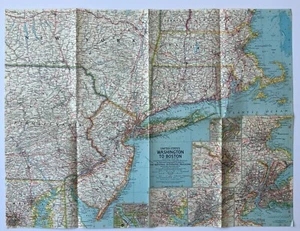 Map National Geographic United States Washington to Boston 1962 - Picture 1 of 1