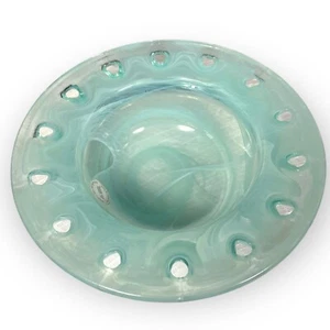 Vidrios San Miguel Spain Recycled Art Glass Bowl Swirl Effect Pale Green 8" - Picture 1 of 7