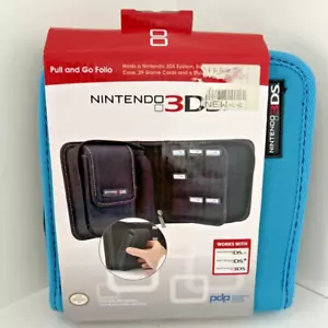 Nintendo 3DS Carrying Case Pull And Go Folio - Blue Extremely Rare Limited Pouch - Picture 1 of 6