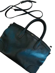 LRL Ralph Lauren Leder Fairfield City Shopper 2 Wege Schwarz Tasche - Bild 1 von 10