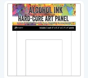 4 Tim Holtz Ranger Alcohol Ink Hard Core Art Panels 4"X4"  6"X6" 8"X8" Set of 2 - Picture 1 of 1