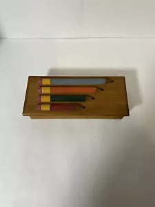vintage wooden pencil box - Picture 1 of 3