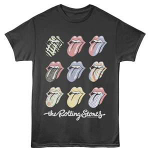 The Rolling Stones 9 Multi Color Iconis Hot Lips logo Men's T Shirt Band Merch - Picture 1 of 6