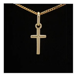 Kreuz Anhänger 17 mm Gold 333 40,45,50,55 cm mit / ohne verschiedenen Goldketten - Bild 1 von 16