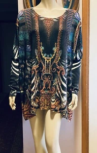 CAMILLA SizeL “She’s Got Grace” Long Knit Jumper Silk/Viscose Slightly High-Low - Picture 1 of 8