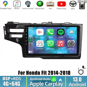 64GB Carplay Android 13 Car Radio Stereo GPS Wifi Navi For Honda Fit 2014-2018 - Picture 1 of 21