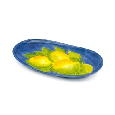 BASSANO KERAMIK SERVIERPLATTE 33CM ZITRONE MOTIVE AUS ITALIEN - Bild 1 von 3